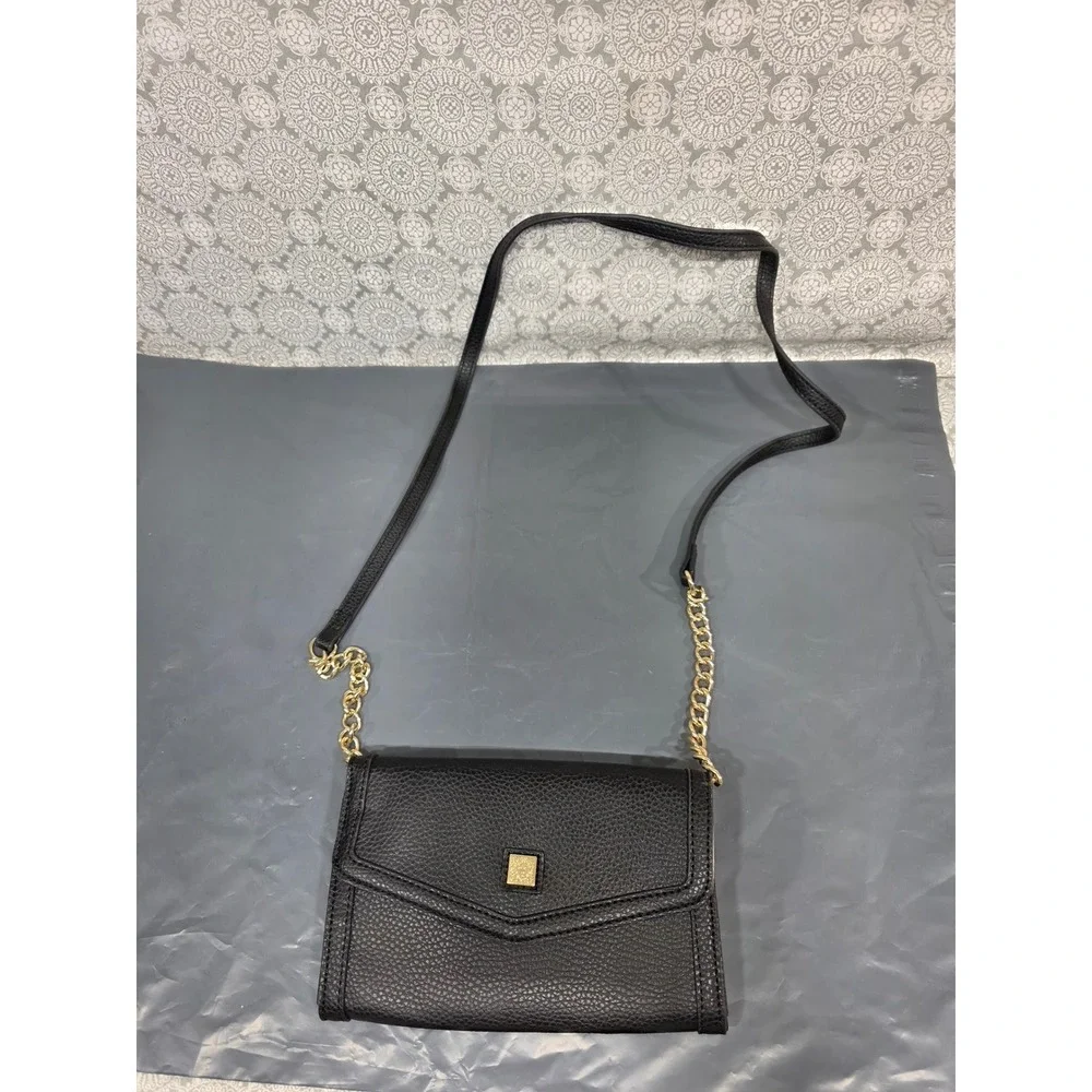 Black Crossbody Bag Gold Chain‎ Strap Small Purse Evening Party Designer Style